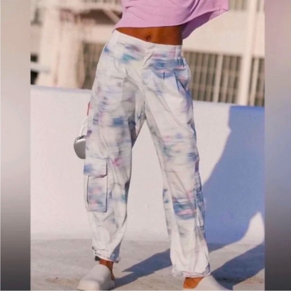 NWT Free People Mesmerize Me Printed Pants In Meadow Motion Tie Dye XS $145